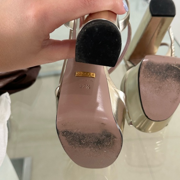 Gucci gold chunky heel - Picture 6 of 6
